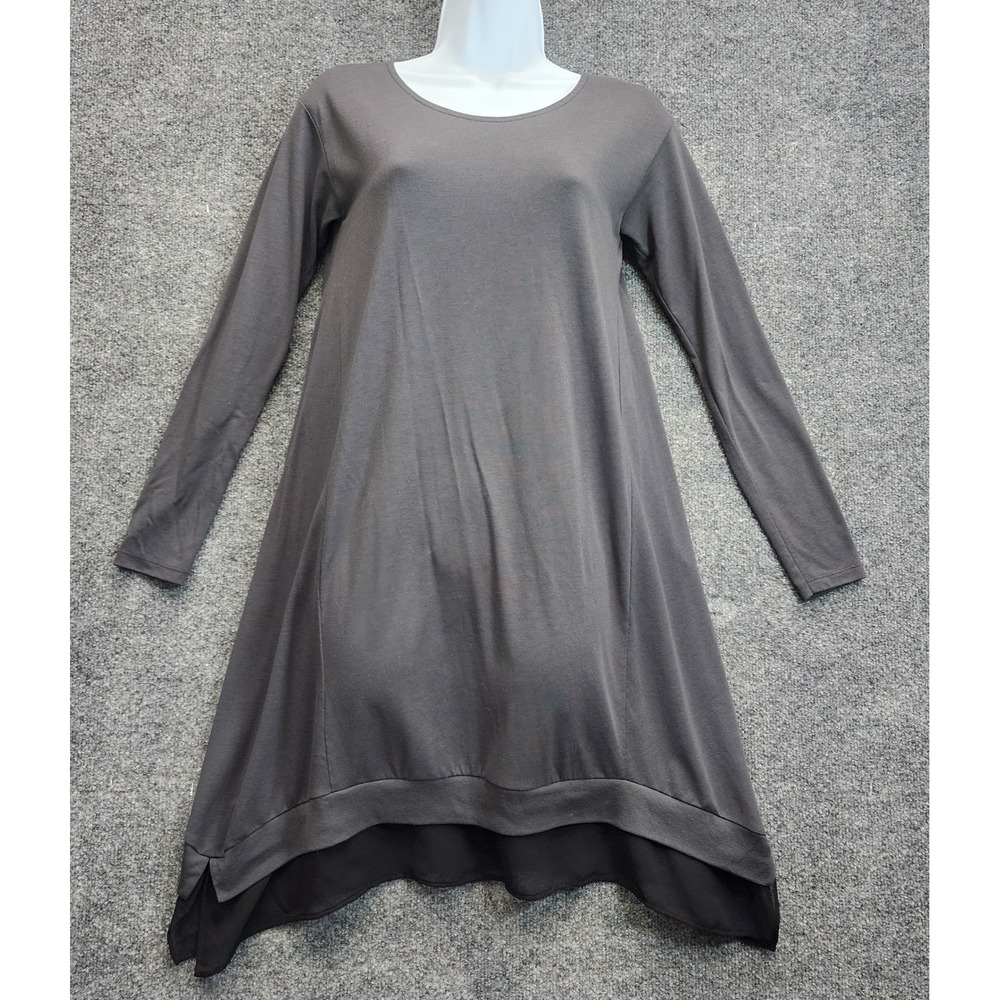 AllSaints Arya Women's Layered Hem Long Sleeve Tunic Dress XS Gray Lagenlook